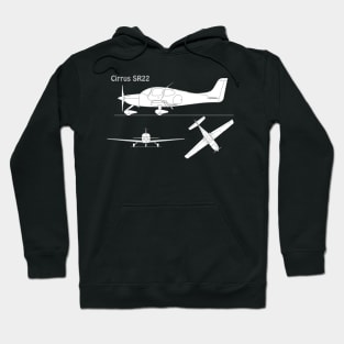 Cirrus SR22 - Airplane Blueprint - PBpng Hoodie